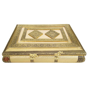 Golden Artificial Leather finish, Wooden Handmade Premium Chocolate Gift Box-(16x11x2.25)